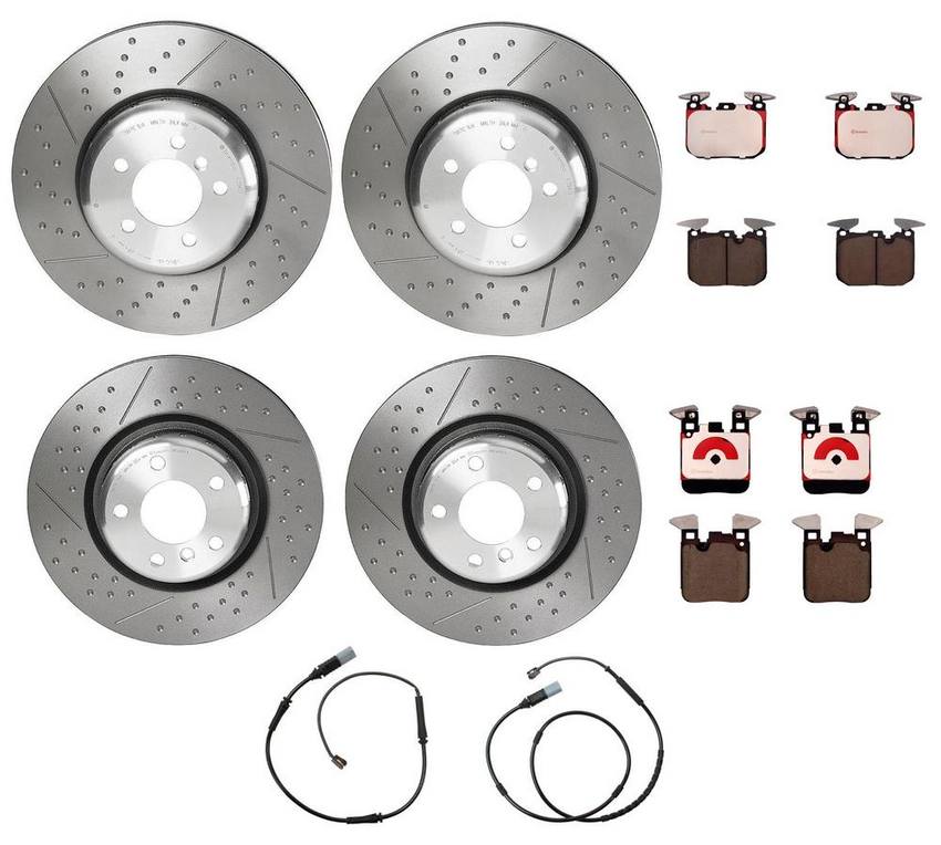 BMW Brembo Brake Kit - Pads &  Rotors Front and Rear (370mm/345mm) (Ceramic) 34356792292 - Brembo 2887086KIT